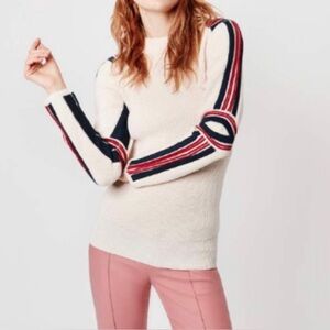 Smythe Alpine Wool Sweater Pow Pow in ecru size M